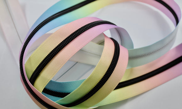 Pastel Rainbow #5 Zipper Tape | 2 yards