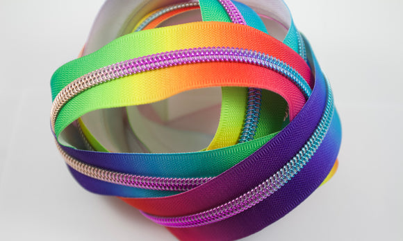 VIBRANT Rainbow #5 Zipper Tape | 2 yards