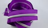 Silver #5 Zipper tape | 2 yards | Various colors