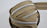 Silver #5 Zipper tape | 2 yards | Various colors