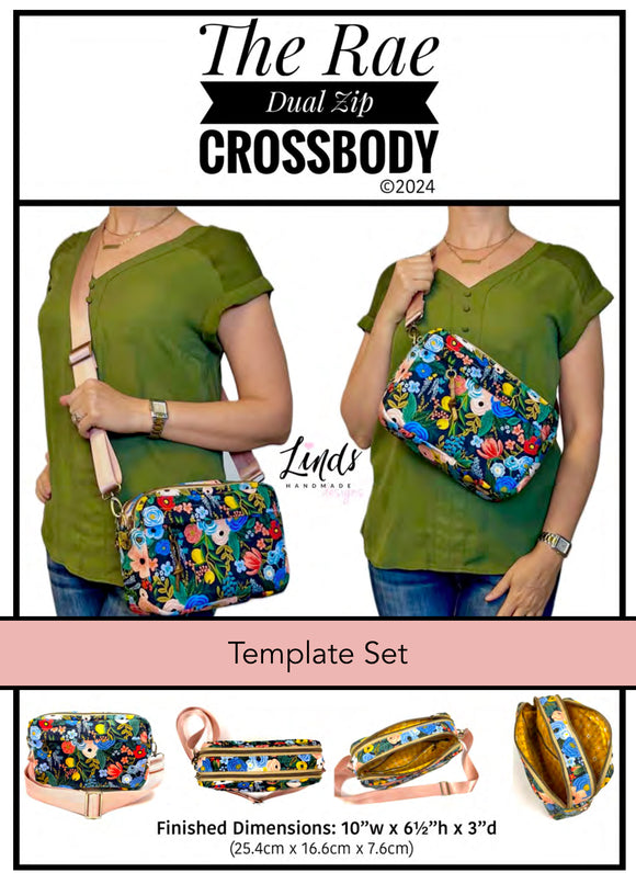 Rae Dual Zip Crossbody Bag Template Set